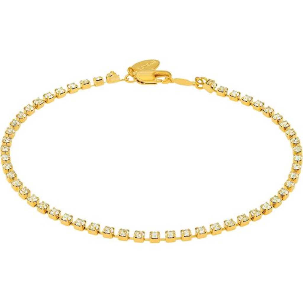 Womens Gold Anklet Iced Out Cubic Zirconia Ankle Bracelet 24k